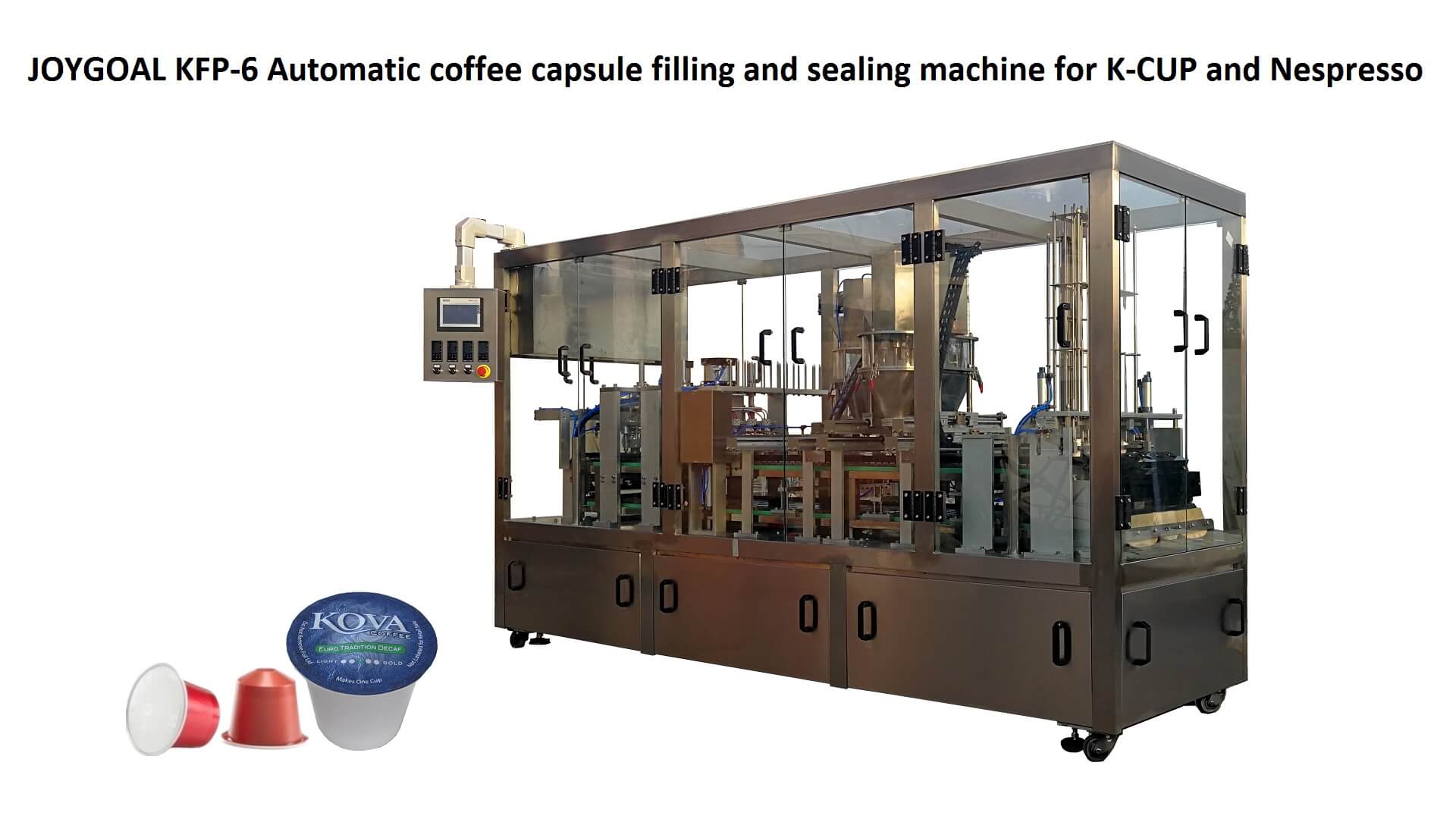 August 12, 2019,JOYGOAL KFP-6 Automatic coffee capsule filling and sealing machi